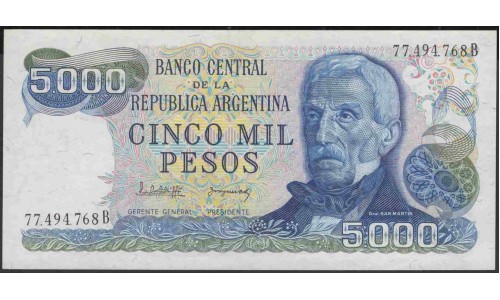 Аргентина 5000 песо (1977-1983) (ARGENTINA 5000 pesos (1977-1983)) P 305b(2) : UNC