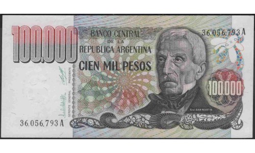 Аргентина 100000 песо (1979-1983) (ARGENTINA 100000 pesos (1979-1983)) P 308a series A : UNC