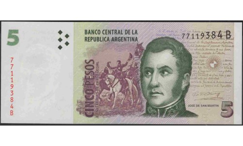 Аргентина 5 песо (1998-2003) (ARGENTINA 5 peso (1998-2003)) P 347(3) : UNC