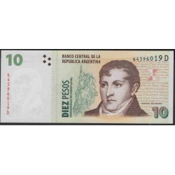 Аргентина 10 песо (1998-2003) (ARGENTINA 10 peso (1998-2003)) P 348(2) : UNC