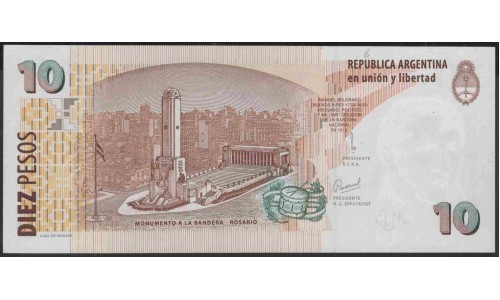 Аргентина 10 песо (1998-2003) (ARGENTINA 10 peso (1998-2003)) P 348(2) : UNC