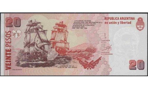 Аргентина 20 песо (1999-2003) (ARGENTINA 20 peso (1999-2003)) P 349 : UNC