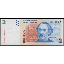 Аргентина 2 песо (2002) (ARGENTINA 2 peso (2002)) P 352(6) series K : UNC