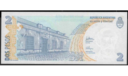 Аргентина 2 песо (2002) (ARGENTINA 2 peso (2002)) P 352(4) series H : UNC
