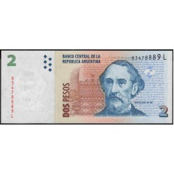 Аргентина 2 песо (2002) (ARGENTINA 2 peso (2002)) P 352(6) series L : UNC