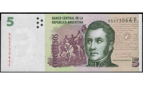 Аргентина 5 песо (2003) (ARGENTINA 5 peso (2003)) P 353a(4) : UNC