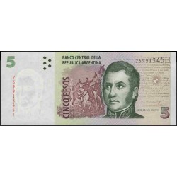 Аргентина 5 песо (2003) (ARGENTINA 5 peso (2003)) P 353d: UNC