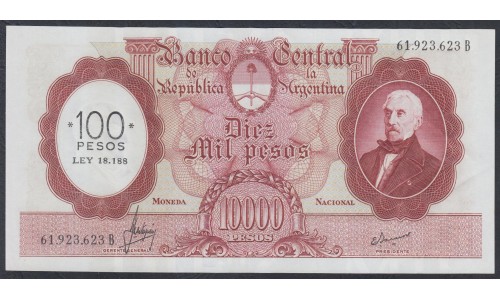 Аргентина 100 песо 10000 песо (ARGENTINA 10 Pesos on 10000 Pesos) P 286: aUNC