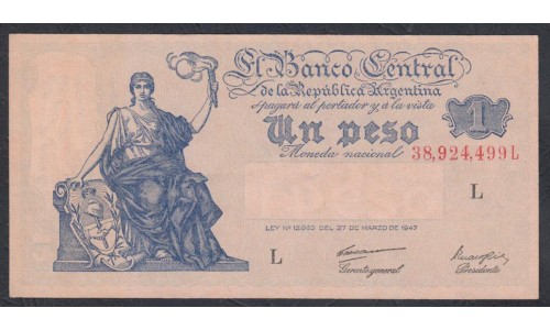 Аргентина 1 песо 1947 (ARGENTINA 1 peso 1947) P 257(1) : aUNC