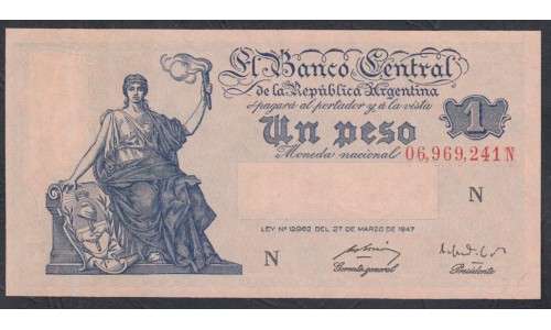 Аргентина 1 песо 1947 (ARGENTINA 1 peso 1947) P 257(3) : UNC