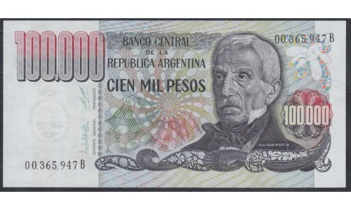 Аргентина 100000 песо (1979-1983) (ARGENTINA 100000 pesos (1979-1983)) P 308a series B : UNC
