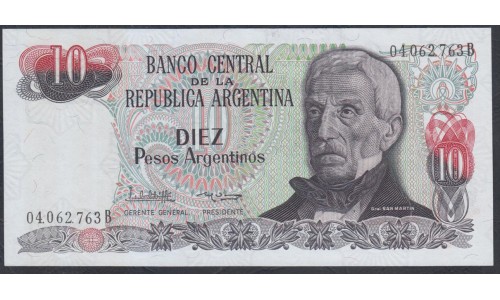 Аргентина 10 песо (1983-1984) (ARGENTINA 10 pesos (1983-1984)) P 313a(2) series B : aUNC