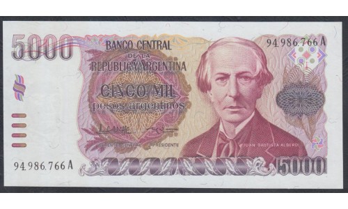 Аргентина 5000 песо (1984-1985) (ARGENTINA 5000 pesos (1984-1985)) P 318а series A : UNC