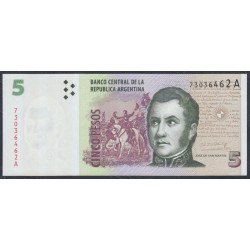 Аргентина 5 песо (1998-2003) (ARGENTINA 5 peso (1998-2003)) P 347(1) : UNC