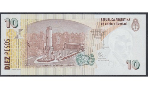 Аргентина 10 песо (1998-2003) (ARGENTINA 10 peso (1998-2003)) P 348(1) : UNC