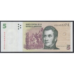 Аргентина 5 песо (2003) (ARGENTINA 5 peso (2003)) P 353a(2) series E : UNC