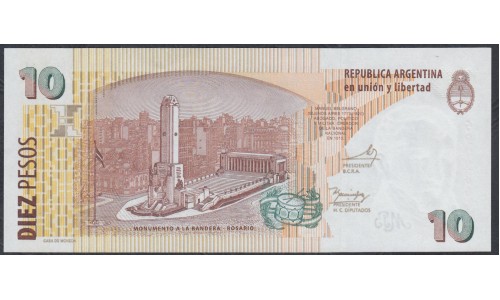 Аргентина 10 песо (2003) (ARGENTINA 10 peso (2003)) P 354a(6) series N : UNC