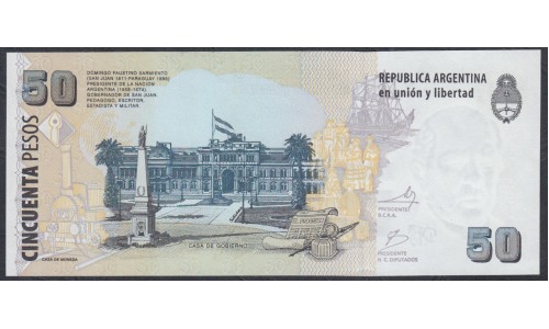 Аргентина 50 песо (2003-2015) (ARGENTINA 50 pesos (2003-2015)) P 356(5) series D : UNC