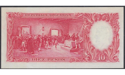 Аргентина 10 песо (1942-1954) (ARGENTINA 10 peso (1942-1954)) P 265b(4): UNC