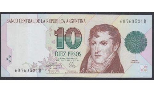 Аргентина 10 песо (1992-1997) (ARGENTINA 10 peso (1992-1997)) P 342b(1) series B : UNC-