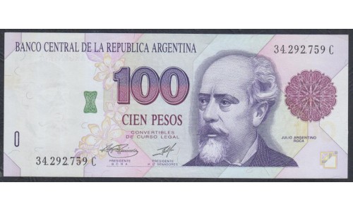 Аргентина 100 песо (1992-1997), серия С (ARGENTINA 100 peso (1992-1997) series C) P 345c : UNC