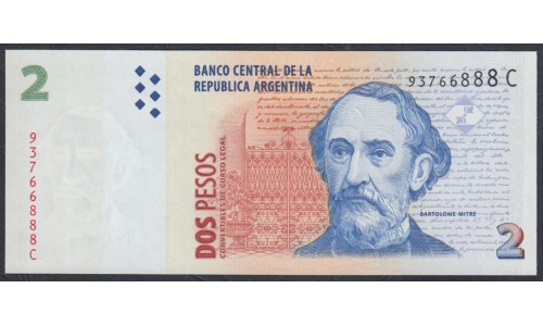 Аргентина 2 песо (1997-2002) (ARGENTINA 2 peso (1997-2002)) P 346(1) series C : UNC