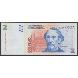 Аргентина 2 песо (1997-2002), литера А (ARGENTINA 2 peso (1997-2002), series A) P 346(1) : UNC