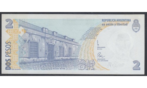 Аргентина 2 песо (1997-2002), литера А (ARGENTINA 2 peso (1997-2002), series A) P 346(1) : UNC