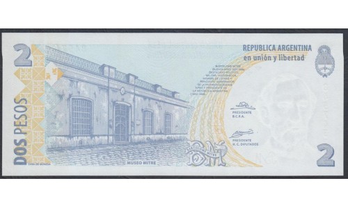 Аргентина 2 песо (2002) (ARGENTINA 2 peso (2002)) P 352(2) series D : UNC
