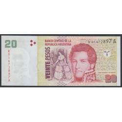Аргентина 20 песо (2003), серия А (ARGENTINA 20 pesos (2003) series A) P 355a(3-1): UNC