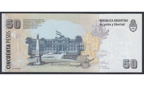 Аргентина 50 песо (2003-2015), серия С (ARGENTINA 50 pesos (2003-2015)series C) P 356(3): UNC