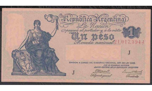 Аргентина 1 песо (1935) (ARGENTINA 1 peso (1935)) P 251(2-2) : UNC