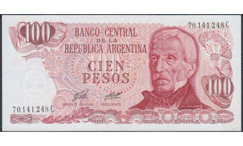 Аргентина 100 песо (1976-1978) (ARGENTINA 100 pesos (1976-1978)) P 302a(1) : UNC-