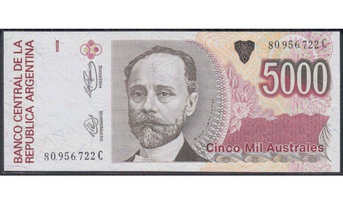 Аргентина 5000 аустралей (1989-1991) (ARGENTINA 5000 australes (1989-1991)) P 330(6) : UNC