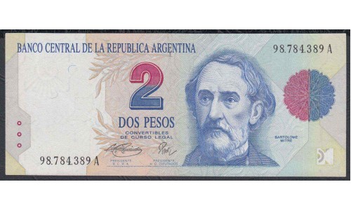 Аргентина 2 песо (1992-1997) (ARGENTINA 2 peso (1992-1997)) P 340b(1) series A : UNC-