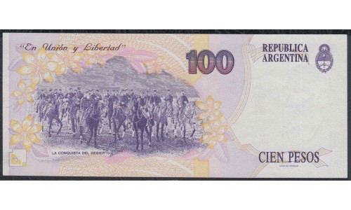 Аргентина 100 песо (1992-1997) серия B (ARGENTINA 100 peso (1992-1997) series B) P 345b: UNC