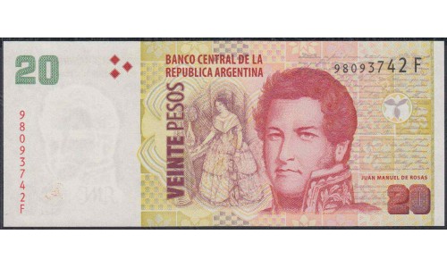 Аргентина 20 песо (2003) (ARGENTINA 20 pesos (2003)) P 355 series F : UNC