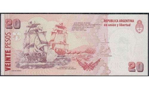 Аргентина 20 песо (2003) (ARGENTINA 20 pesos (2003)) P 355 series F : UNC