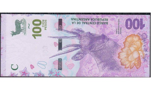 Аргентина 100 песо (2018) (ARGENTINA 100 pesos (2018)) P NEW : UNC