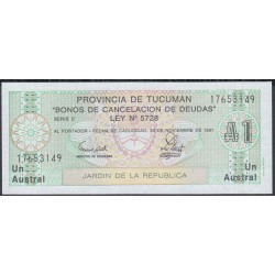 Аргентина 1 аустрал 1991 год (Локальный выпуск Тукуман) (ARGENTINA 1 austral 1991 year (Local issue Tucuman) :Unc
