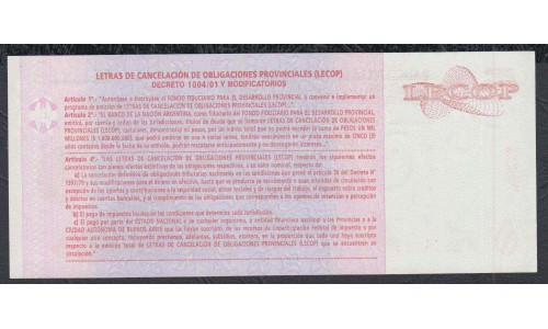 Аргентина 5 песо 2006 год (Локальный выпуск ЛЕКОП) (ARGENTINA 5 pesos 2006 year (Local issue LECOP) : UNC