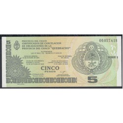 Аргентина 5 песо 2001 год (Локальный выпуск Чако) (ARGENTINA 5 pesos 2001 year (Local issue Chaco) :Unc