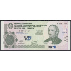 Аргентина 1 песо 2002 год (Локальный выпуск Энтре Риос) (ARGENTINA 1 pesos 2002 year (Local issue Entre Rios)) :Unc