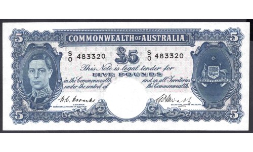 Австралия 5 фунтов 1939-1952 года (AUSTRALIA  5 Pounds 1939-1952) P 27с: XF
