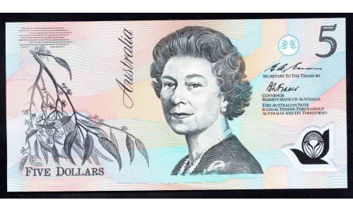 Австралия 5 долларов 1992 г. (AUSTRALIA 5 Dollars 1992) P 50c: UNC