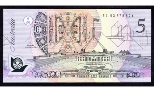Австралия 5 долларов 1992 г. (AUSTRALIA 5 Dollars 1992) P 50c: UNC