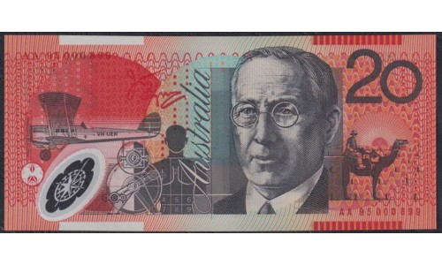 Австралия 5, 10, 20 долларов 1995 года, в буклетах, Тираж 899штук, Все с одним красного цвета номером AA 95000899, РАРИТЕТ (AUSTRALIA 5 Dollars (1983)): UNC