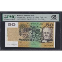 Австралия 50 долларов ND (1973-1994 г.) (AUSTRALIA 50 Dollars ND (1973-1994)) P 47i: PMG 65 Gem UNC EPQ