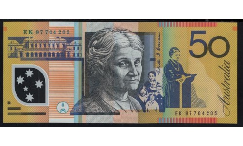 Австралия 50 долларов 1997 года, EK 97704205 Полимер (AUSTRALIA 50 Dollars 1997, Polymer) P 54b(1): UNC