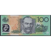 Австралия 100 долларов 1998 года, Полимер, AA 989021208 (AUSTRALIA 100 Dollars 1998, Polymer) P 55b(1): UNC